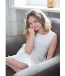 Greta weiss (Kommunionkleid im Bohostil) Baumwolle - färbbar, für starke Mädchen 146