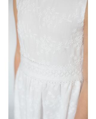 Greta (Kommunionkleid im Bohostil) Baumwolle - f&auml;rbbar, f&uuml;r starke M&auml;dchen 158
