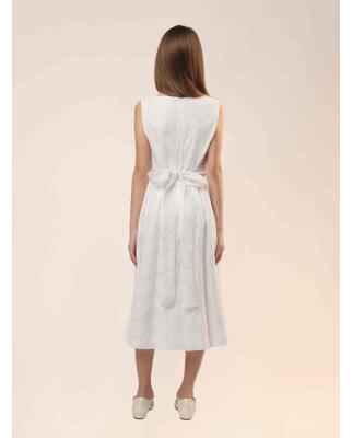 Greta weiss (Kommunionkleid im Bohostil) Baumwolle - färbbar, für starke Mädchen 164