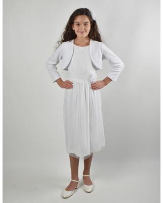 Clara wei&szlig; (Kommunionkleid mit T&uuml;ll) f&uuml;r starke M&auml;dchen