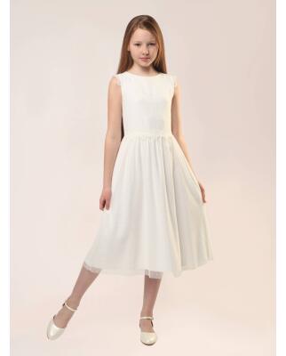 Luna aus Punktet&uuml;ll ivory (Kommunionkleid f&uuml;r...