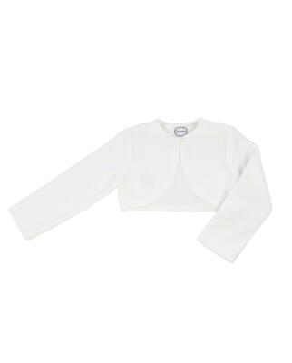 Bolero f&uuml;r Kommunion aus wei&szlig;em Kuschelvliess...