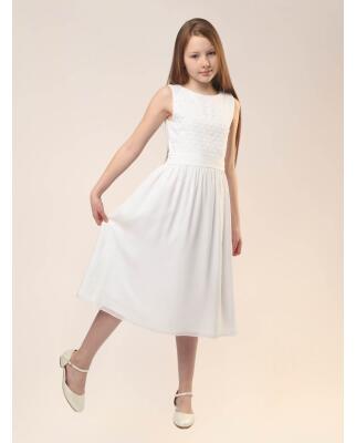 Anna wei&szlig; (Kommunionkleid kurz mit Chiffonrock)